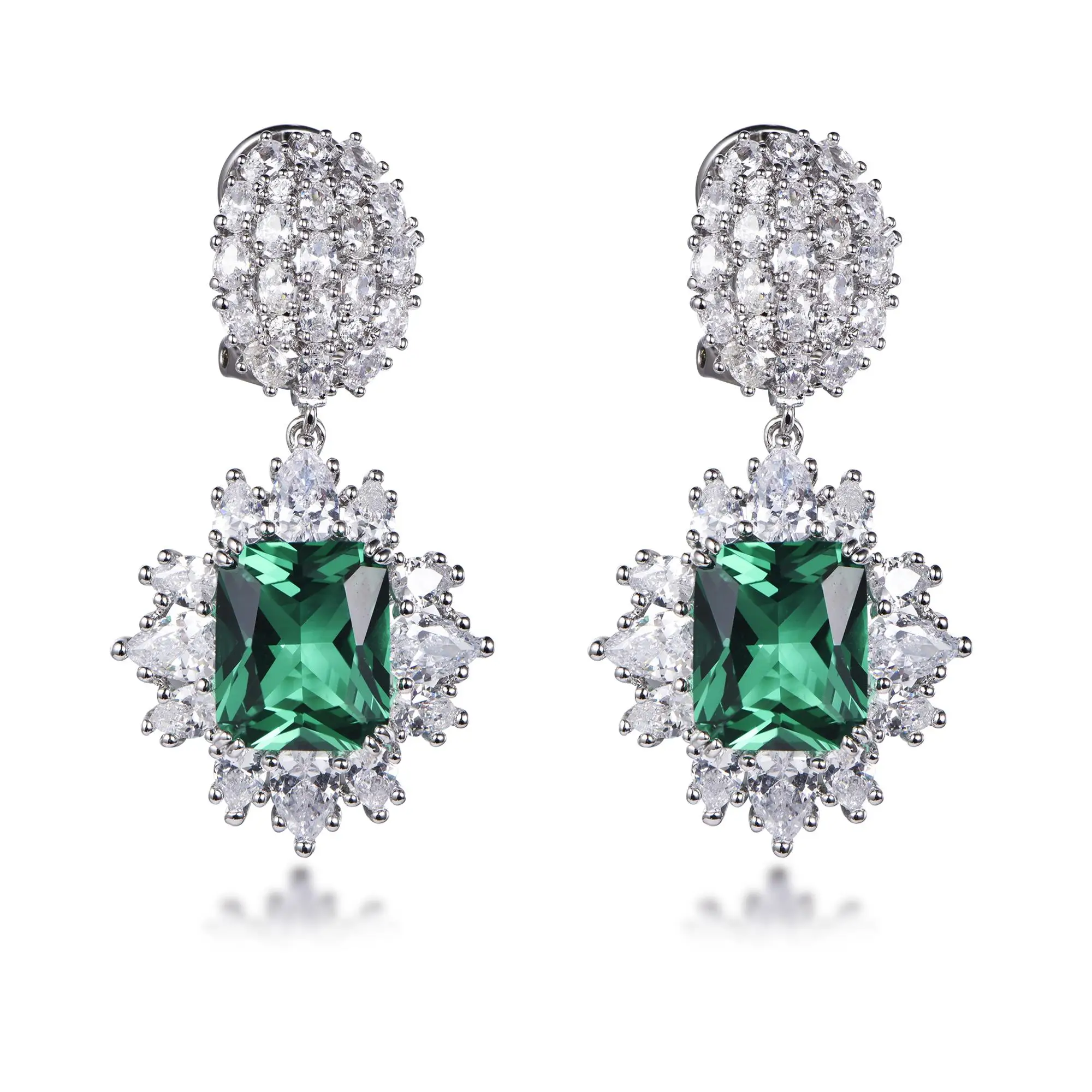 Hot sale classic luxury gemstone drop earrings 2022 with 925 sterling silver custom women jewelry designer earrings