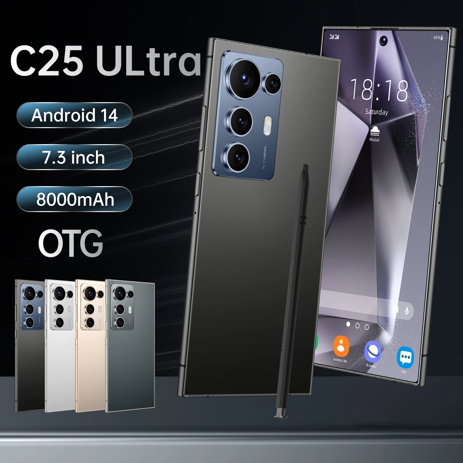 C25 Ultra Pro Unlocked Smartphone - 7.3