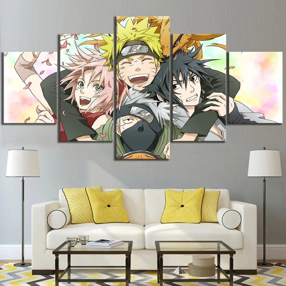 5 Pieces Animation Oil Painting Hd Wallpaper Japanese Anime Canvas Art  Paint Wall Stickers Living Room Decor Murals Gifts - Buy Artwork,Oil  Painting Anime,Wall Stickers Canvas Product on 