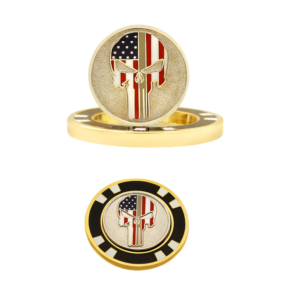 Нестандартная конструкция 40 мм диаметр х 2 стороны тисненые Металлические Магнитные Гольф покер чип маркер мяча