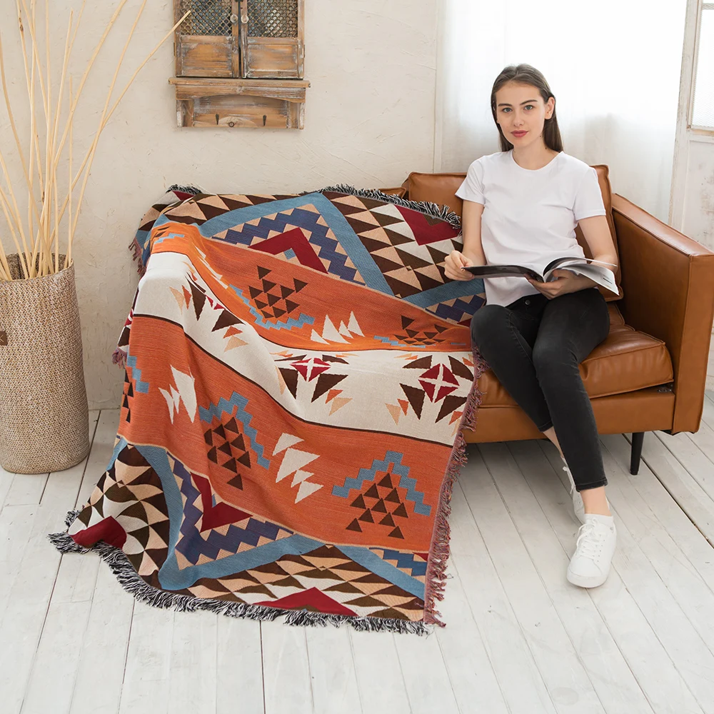 New Design Aztec Style Camping Knitted Blanket for Bed