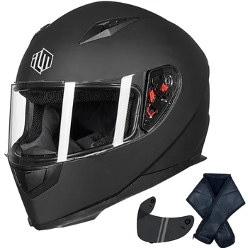 New Design High Quality ILM Full Face Motorcycle Helmet with Removable Winter Neck Scarf + 2 Visors DOT ILM-313
