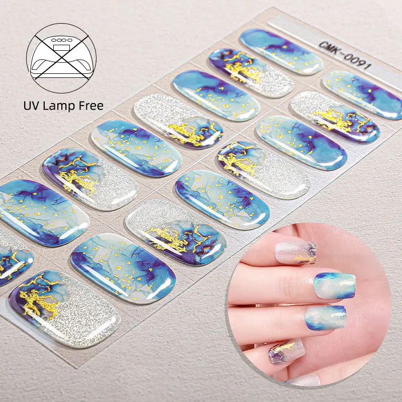 Großhandel Goldener Krafttinten Waschablender Nagelgelstreifen Unschärfe-Design Freiwerden Nagelgelwraps