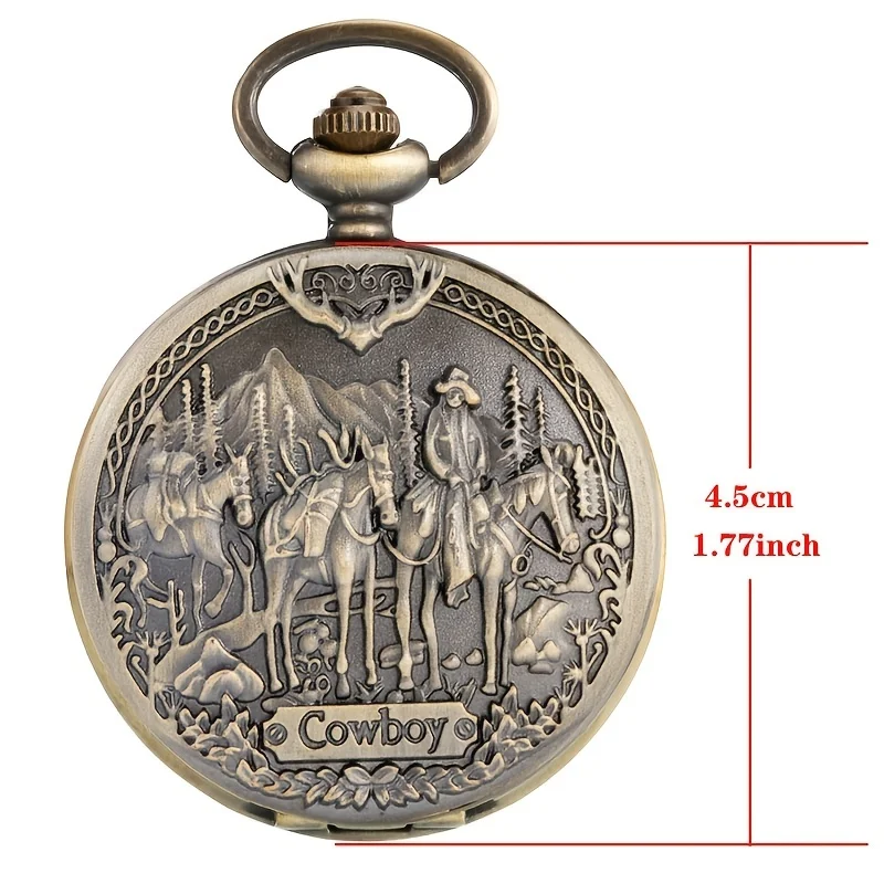 Silver Gold Train Pocket Watch Steampunk Western Cowboy  Silver Gold Train Pocket Watch Steampunk Western Cowboy Birthday Christmas Gift main image 2