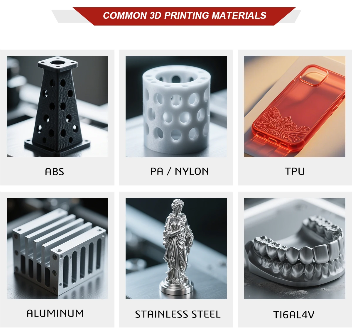 Precision Custom SLS 3D Printing Service for Anime Models and Metal Parts