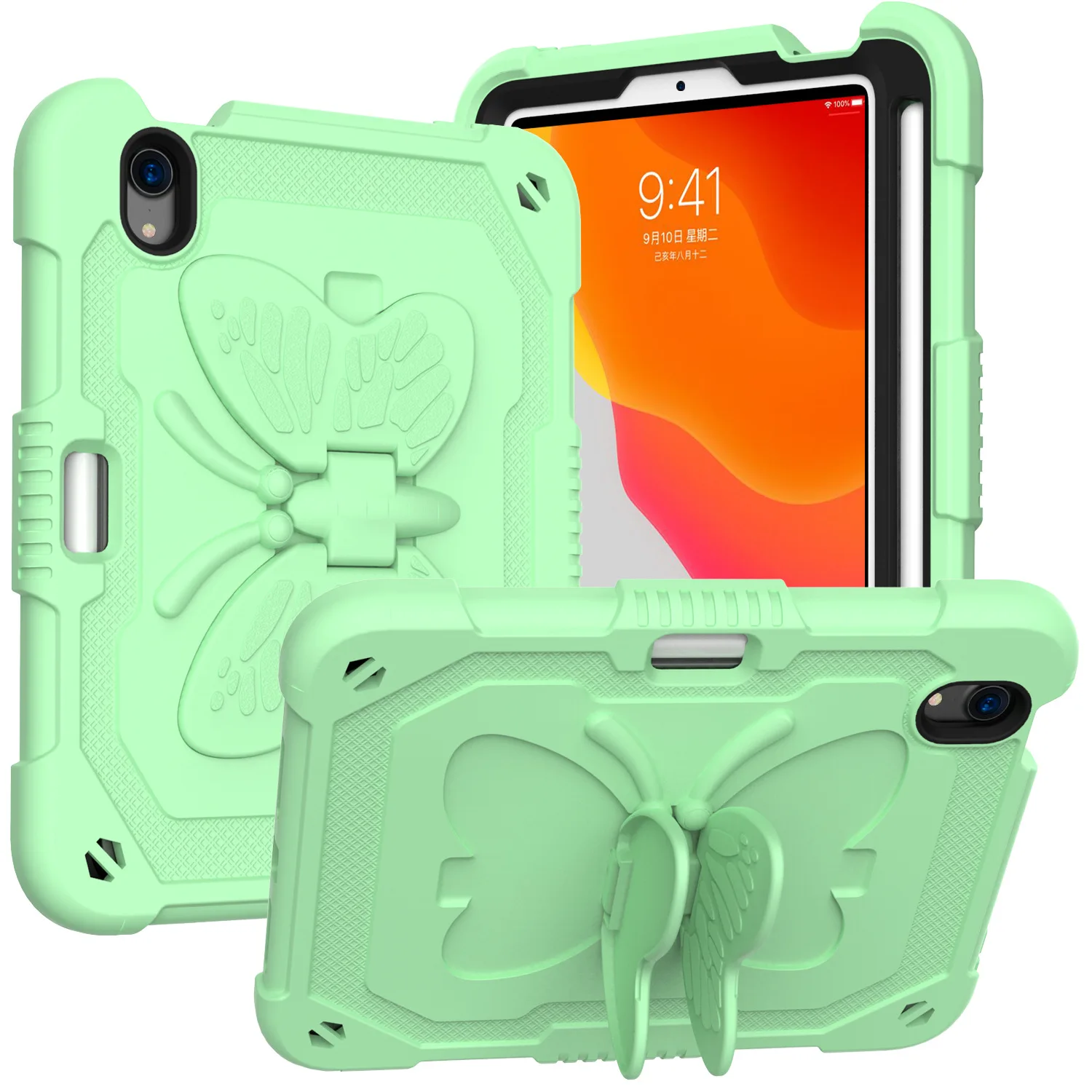 Heavy Duty Shockproof Protective Case for IPad Mini 6 2021 Lightweight Shockproof Handle Stand Rugged Cover