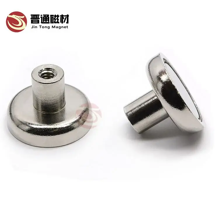 Ndfeb Thread Hole Magnets Pot Magnetic Round Base Inside Screw D16