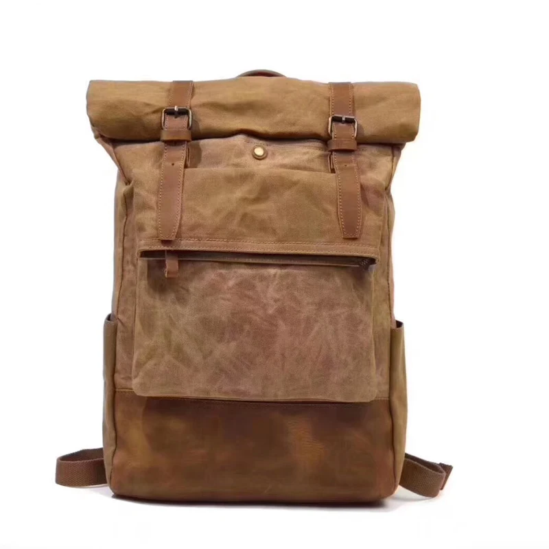 rustic leather backpack