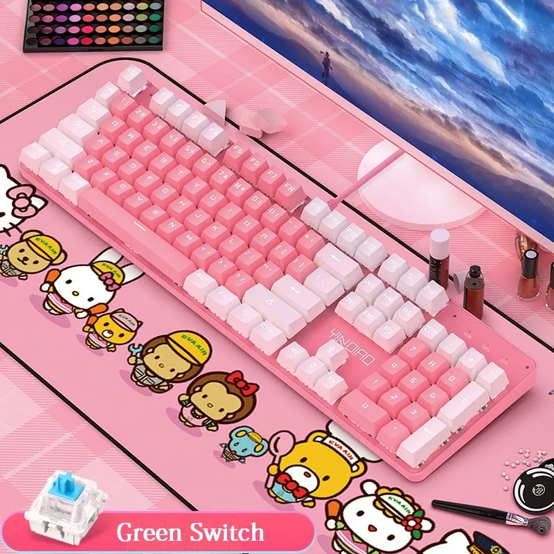 ZK-4ピンクコンピューターメカニカルキーボードゲーミング