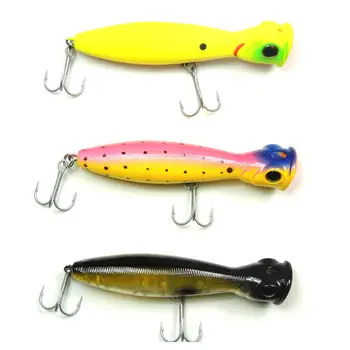 CHEERY High Quality 100mm 17g Printed PVC VMC Hook Popper Lure for Bass Action Topwater in River Lake Stream – Popper – view 3