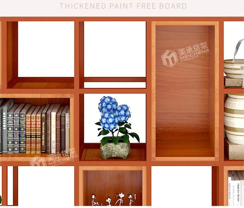 Meicheng Tall Freestanding Bookcases Luxury Library Standing Book Shelf Wooden Antique