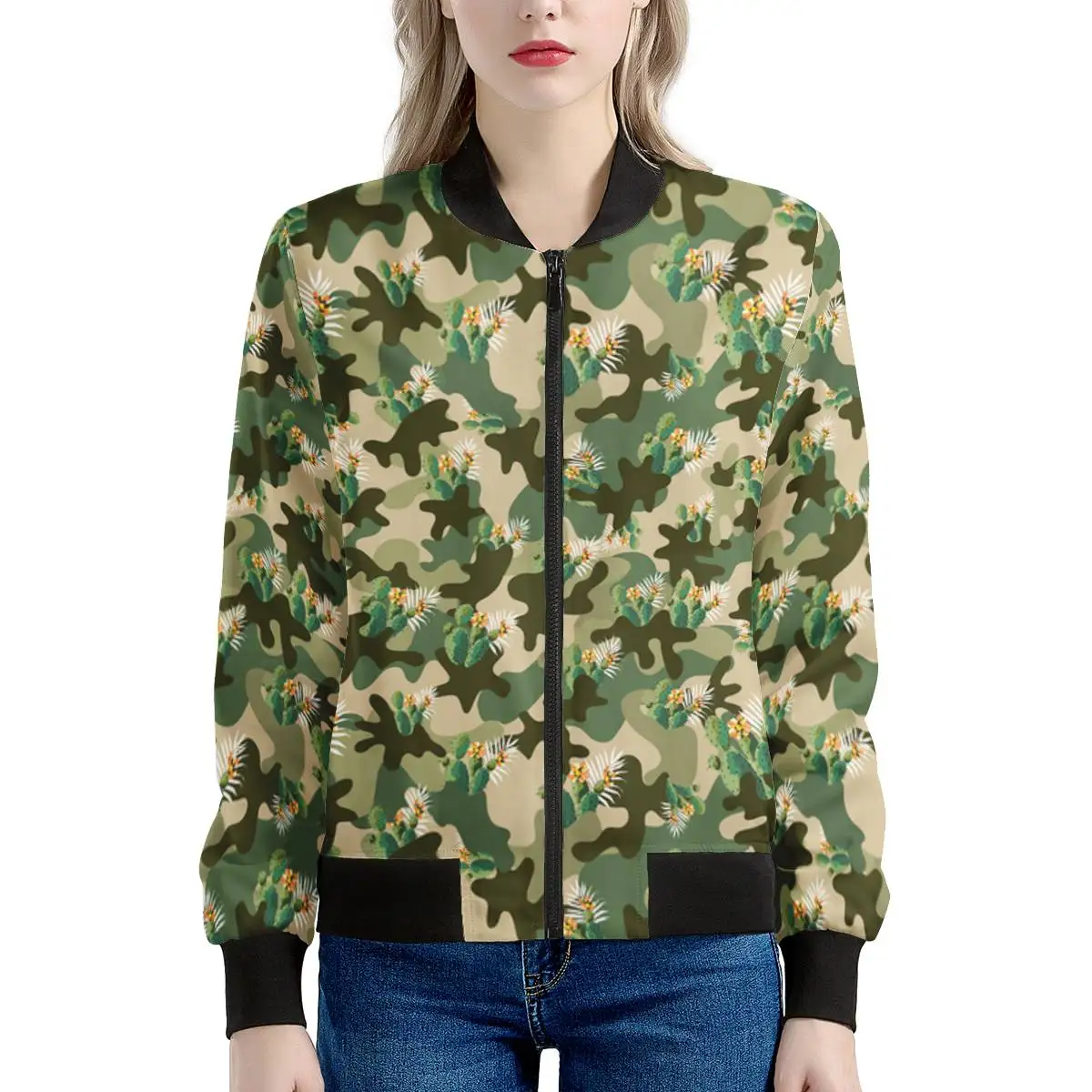 women's camouflage bomber jackets