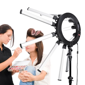 USA FREE SHIPPING FOSOTO FT-SL12 180W 12 Tubes 672 Leds SMD CRI 97 SuperStar Radial LED Ring Light Kit for Makeup detail image