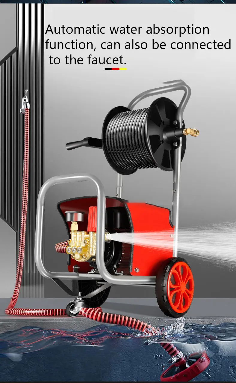 High Quality Motor Regulating Pressure Hose Coil 2.5kw Portable Car