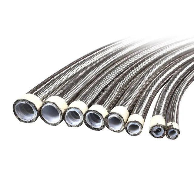 SAE100 R14 Smooth PTFE Tube Hose SS304/316 Stainless Steel Braided