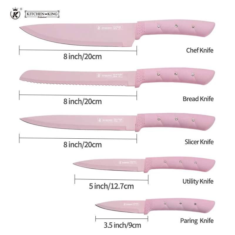 kitchen king pink kitchen knife set