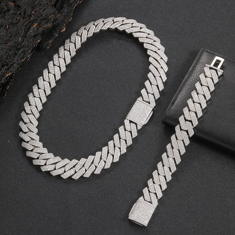 卸売メンズ ヒップホップジュエリー 20mm 3列 ゴールド 極太ネックレス