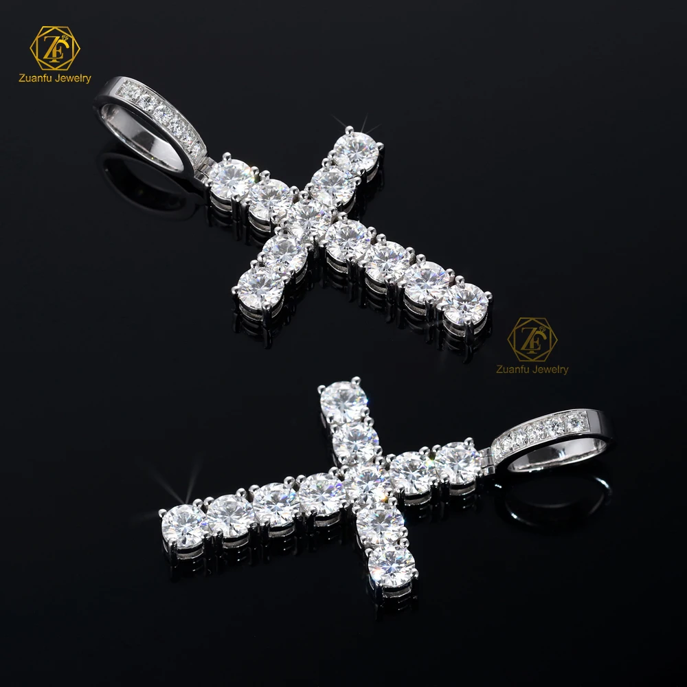 アクセサリー Iced Out Cross Tennis Chain Necklace 2pcs Punk Crystal Cross Ankh Tennis Chain Iced Out Prong