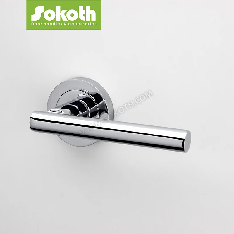 Classical Design Door Lever Handle Round Rosset Aluminum Door Handle Modern Interior Room Door Handle