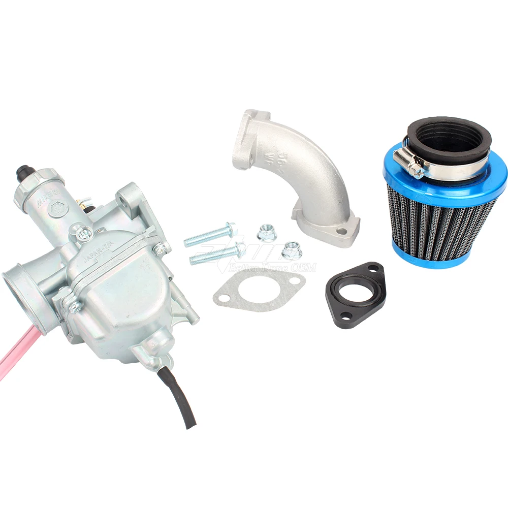 
 Карбюратор 26 мм VM22 Carb + синий воздушный фильтр 38 мм + впускная труба коллектора + прокладка подходит для китайского питбайка 125/140cc  