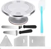 Ensemble de 7 plateaux tournants à gâteau en aluminium