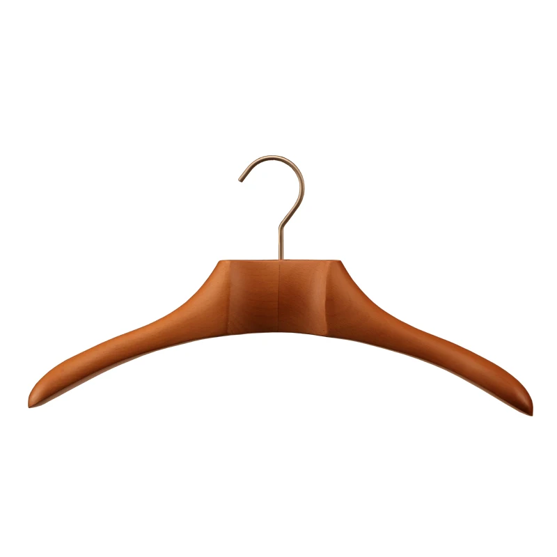 Elegant and Massive  Customize Beech  Wooden Coat Hanger Fancy Wide Shoulder Wooden Clothes Suit Luxury Hanger
