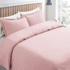 Yuchun Wholesale 3 Pcs Full/Queen Size 100% Polyester Solid Color Hotel Quilt Cover Duvet Cover Set