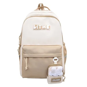 Large Capacity Waterproof Reflective Backpack for Girls Middle and High School Students Cute College Travel with Zipper New