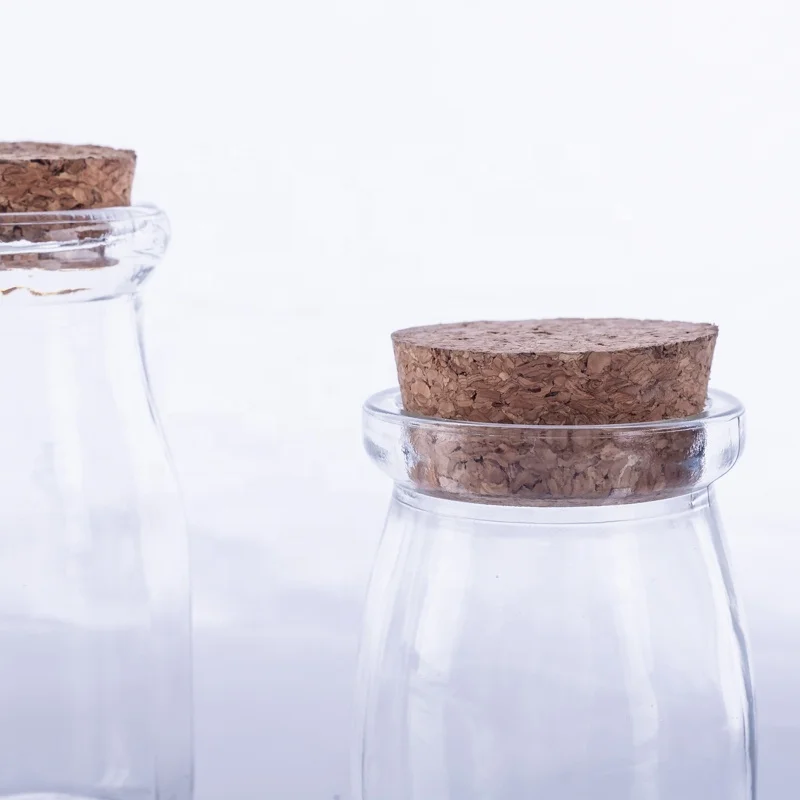 200ml clear Empty Round Milk Jar Glass Pudding Jar Jam Jar with Lid