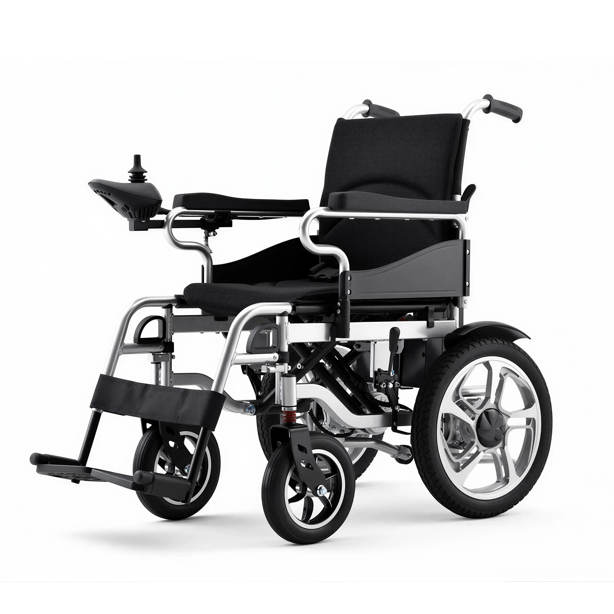 JJW-500111 Economy Carbon Steel Folding Electric Wheelchair