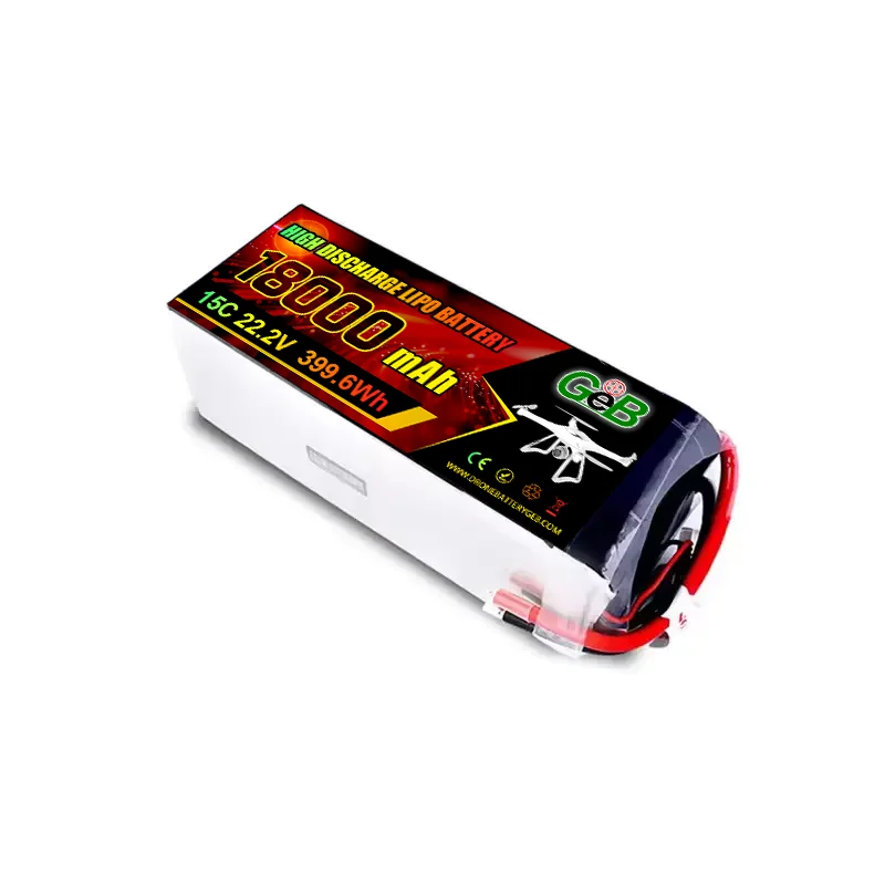 แบตเตอรี่ลิเธียมไอออนแบบอัตราสูง 22.2v 18000mAh ที่ได้รับการรับรอง CE สำหรับรถ RC