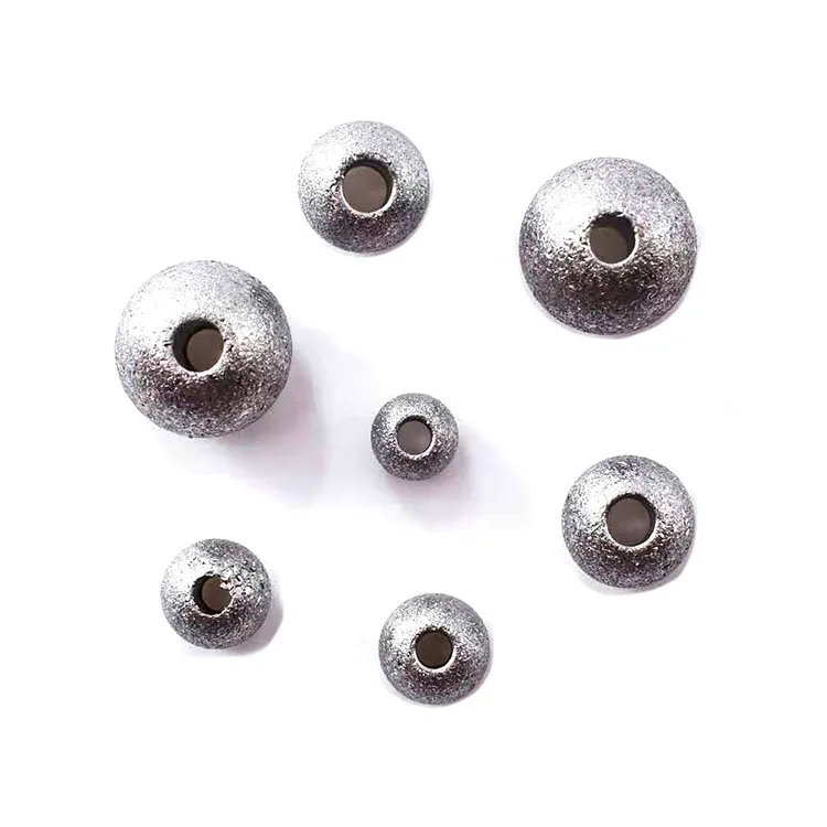 Frosted Faces 2/3/4/5/6/8/10mm Round Loose Jewelry Making Findings ball  stainless steel large hole spacer beads Frosted beads