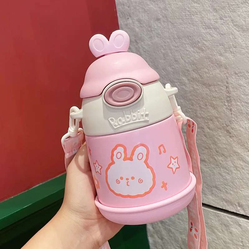 500ml 17oz Cartoon Cute Thermos Water Bottle For Kids Girls