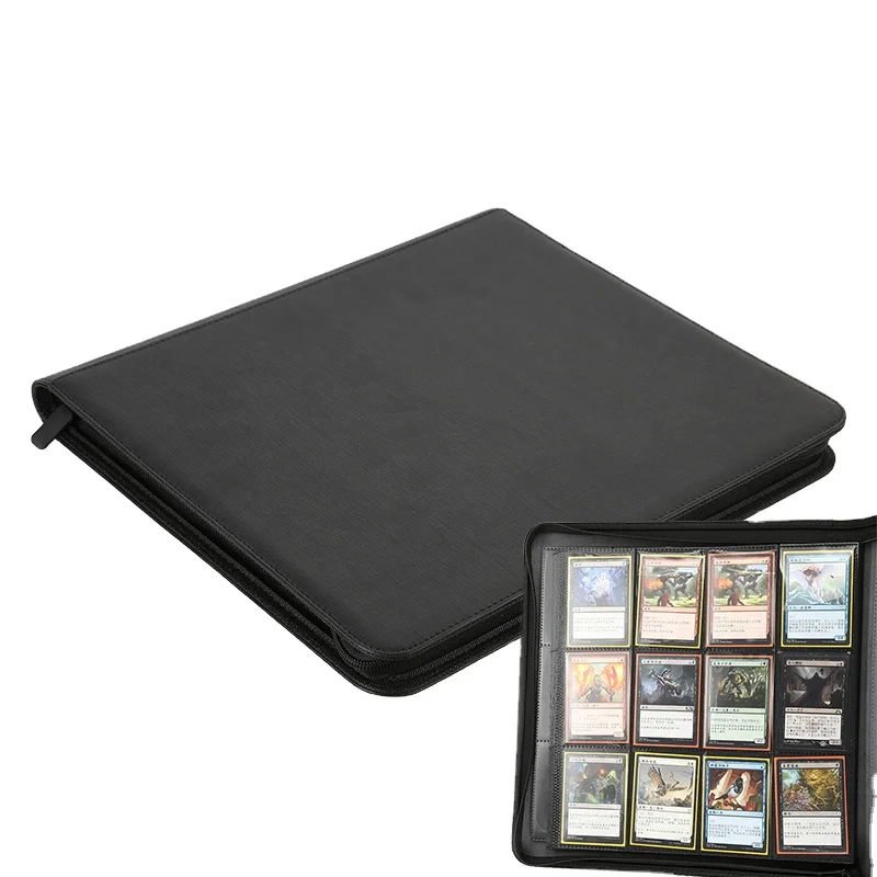Torson 12-Pocket 480+ Trading Card Zip Binder Book Closure PU Leather Cover  for Photos and Card Collections