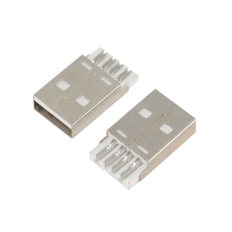 Short Body USB charging connector male 4P wire welding USB A type male connector For mobile charger