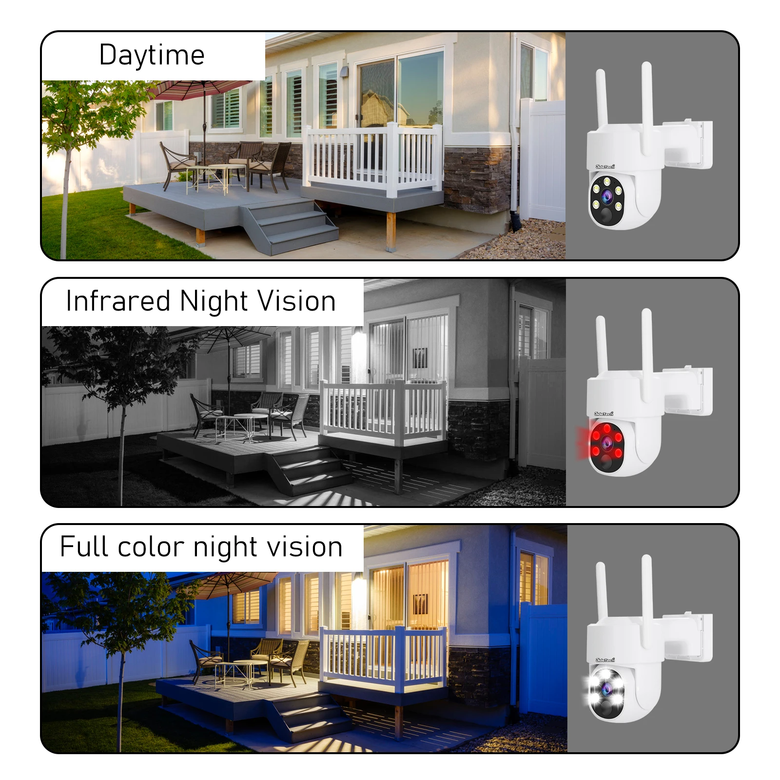 Jidetech Outdoor Solar Powered Security Camera Wifi 4mp Full Color