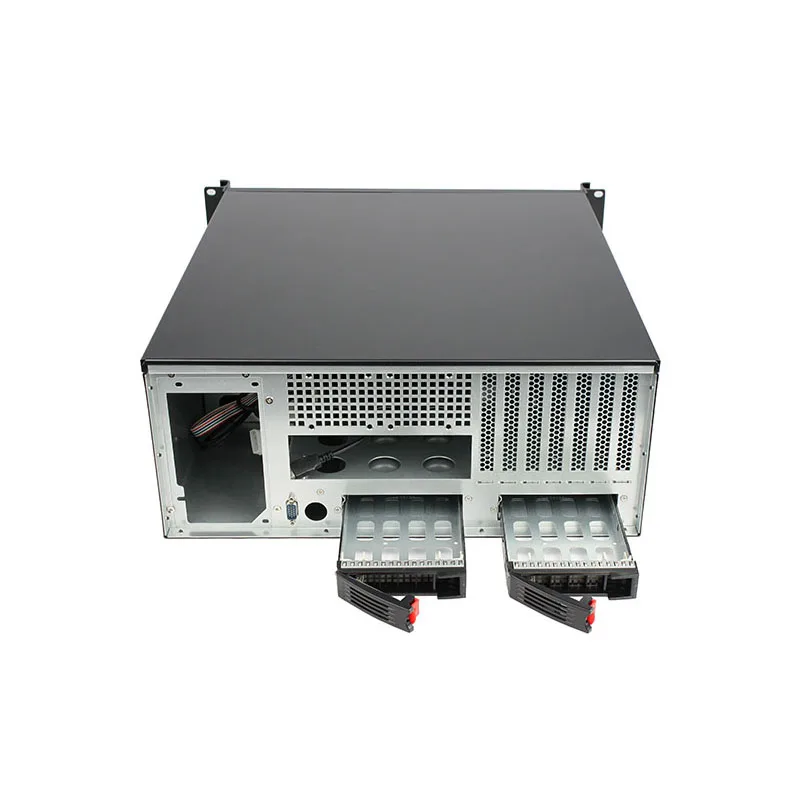 4U 19inch Industrial Server Case with LCD and Keyboard ATX Rack Style with Fan Communication Equipment Case in Stock