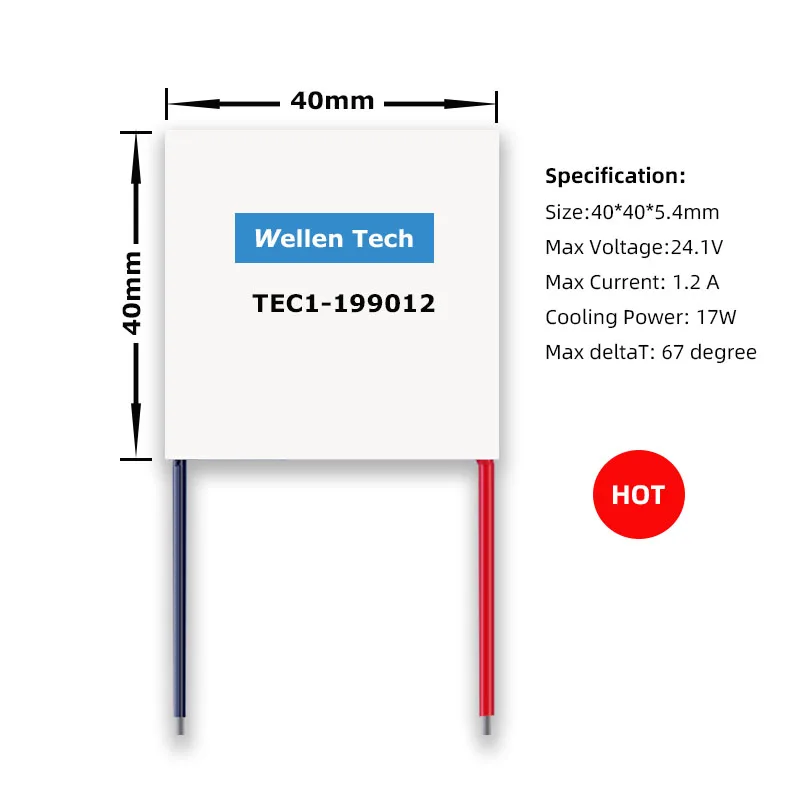HALJIA TEC1-12704 - Dissipatore termoelettrico di raffreddamento Peltier piastra modulo 12 V 36 W
