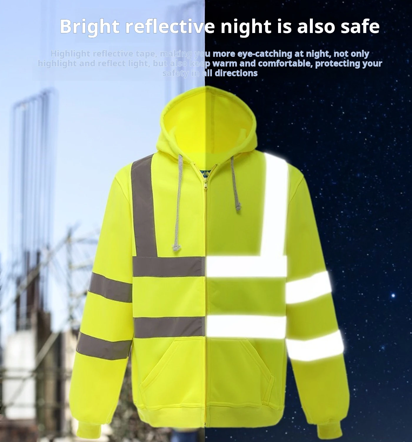 Cold Weather Men Waterproof Hi Vis OEM Logo Custom Work Construction Windbreaker Jacket Coats High V