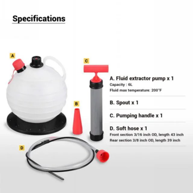 6l Manual Fluid Extractor Portable Manual Oil Extractor Pump