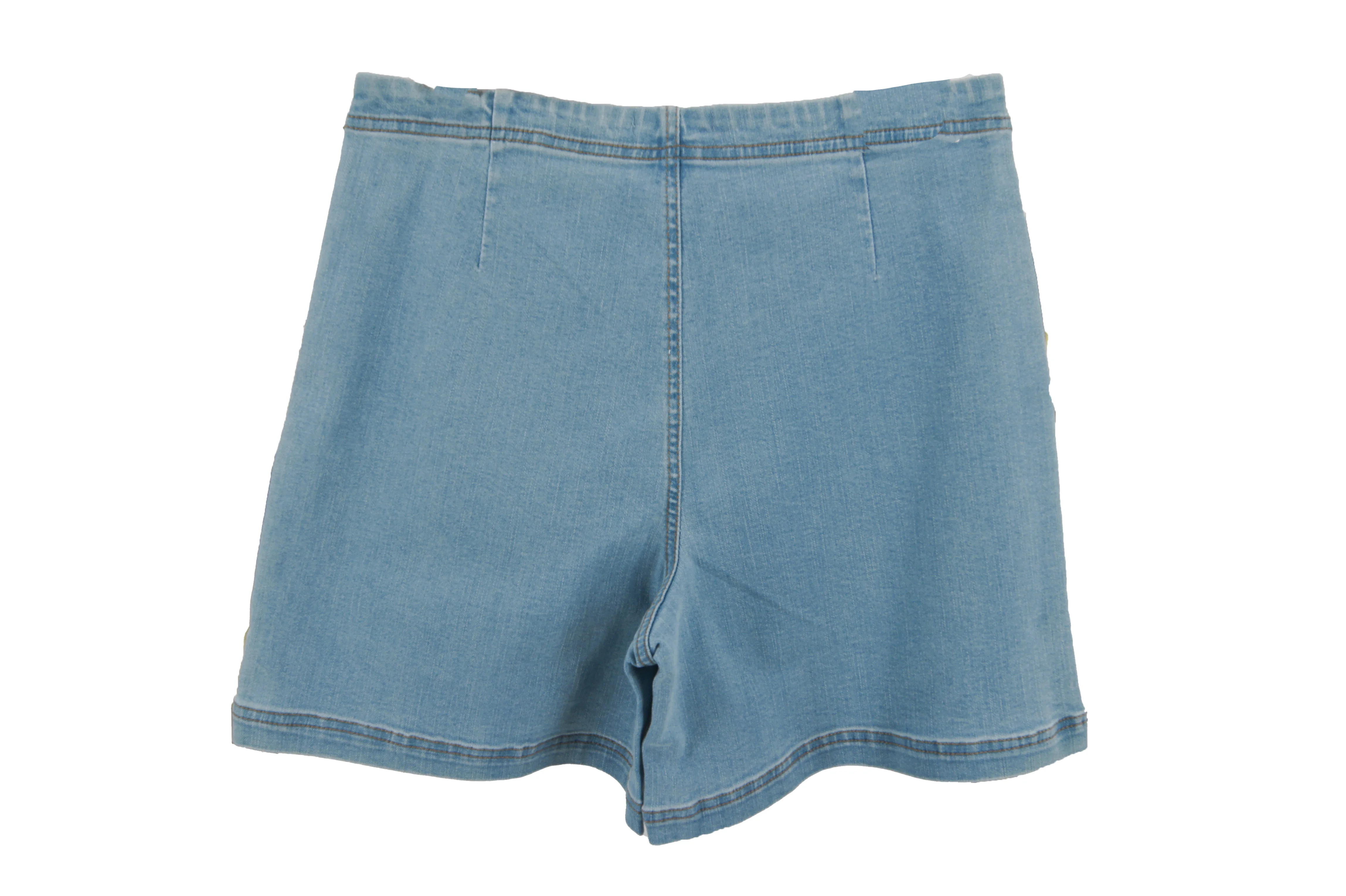 High-waisted, Form-fitting Stretch Denim Shorts