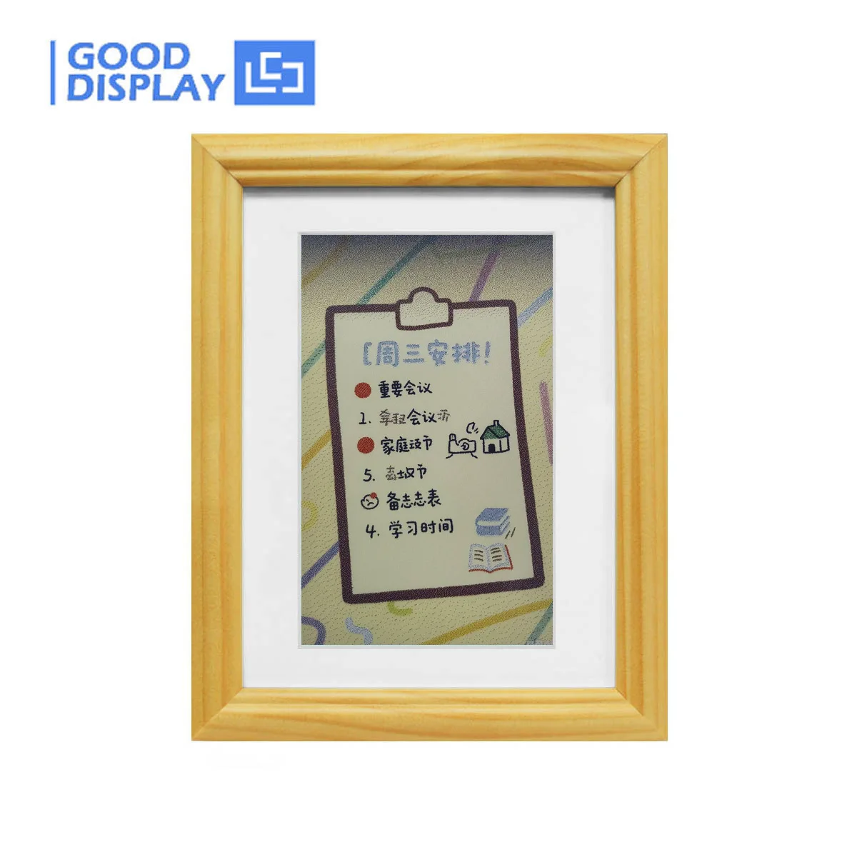 7.3インチカラー電子ペーパー無垢材フォトフレーム、超長いスタンバイ