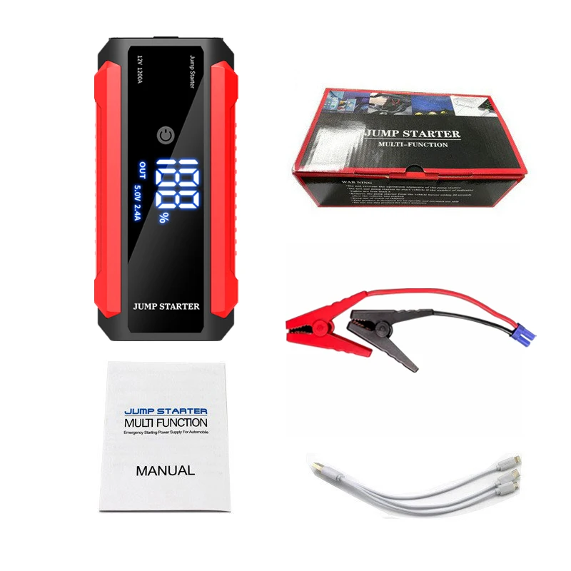 Factory Price Large LED Screen 12V 20000mAh Portable Car Jump Start Multifunction Jump Starter Power Bank
