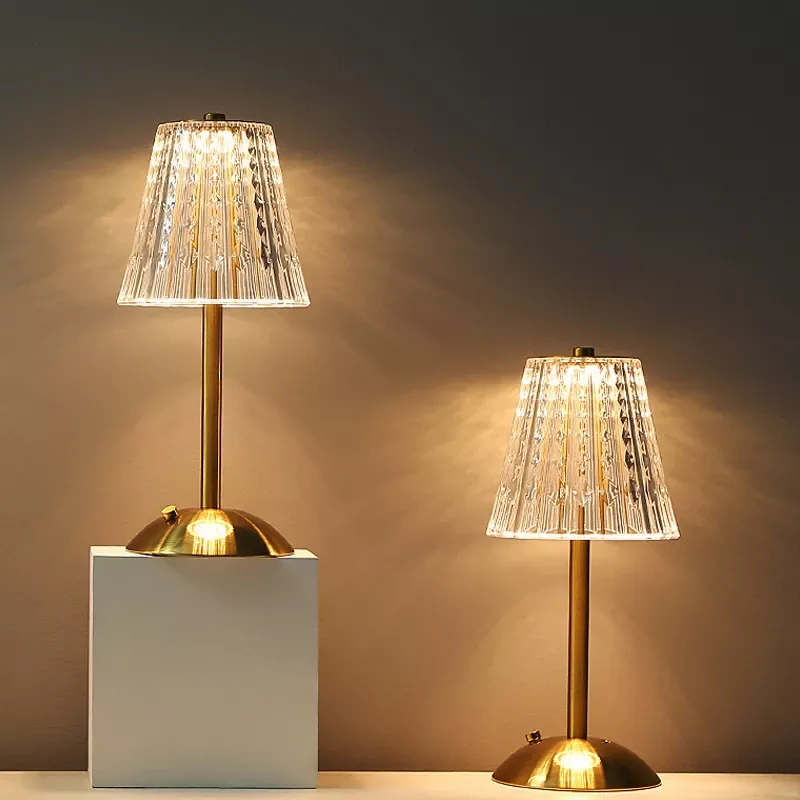 Modern Home Decor Rechargeable USB Charge Touch Crystal Table Lamp Atmosphere Lamp