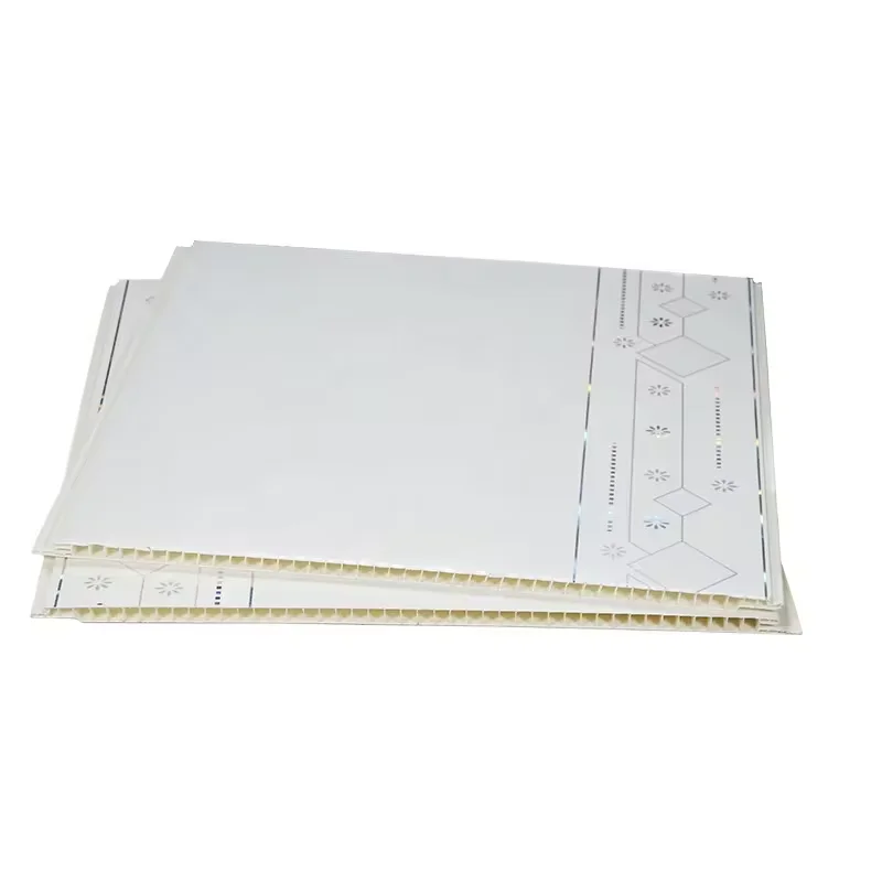 PVC internal fireproof composite wall cladding wooden color PVC ceiling Oil Printing Wood Grain Design Wall Panel