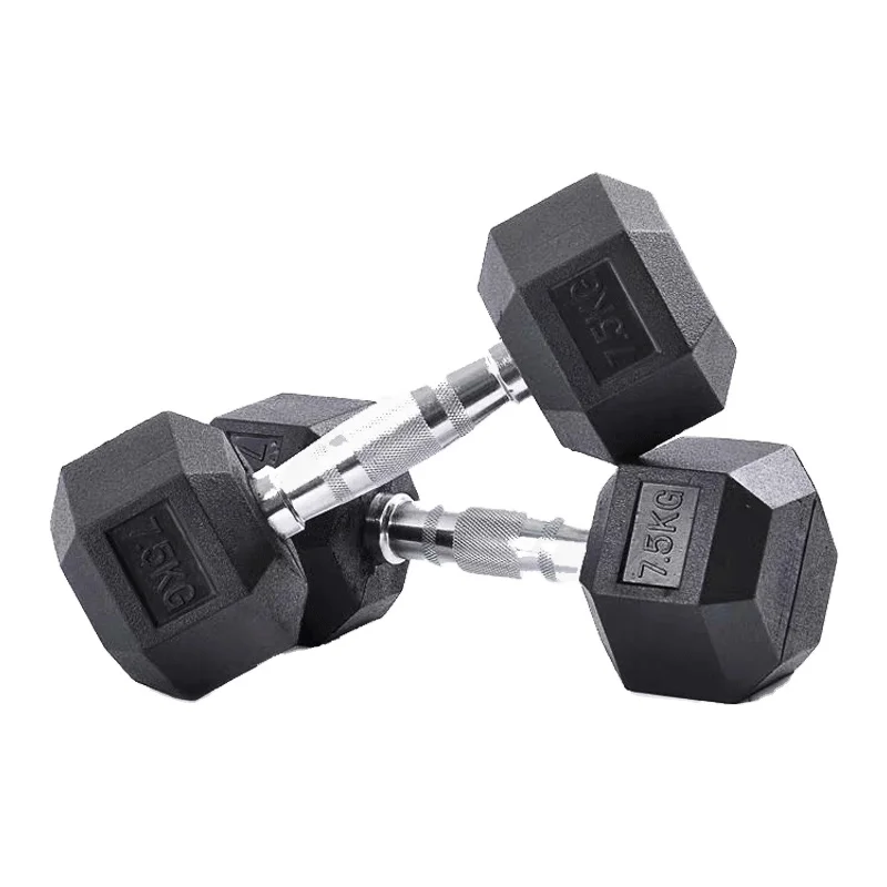 Mancuernas para hacer ejercicio, levantamiento de pesas, 5KG, 7,5 KG, 10KG,  equipo de gimnasio en casa, mancuernas hexagonales de goma