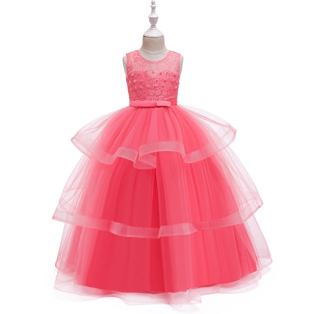 slim fit dress slacks 2026 Girls Sequin Party Dress With Big Bow and Side Slit main image 1