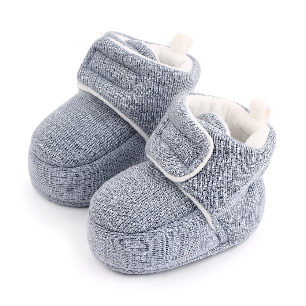 Solid Color Simple Cotton Baby Boots Soft Soled Toddler Shoes for Baby Boys and Girls in Winter details