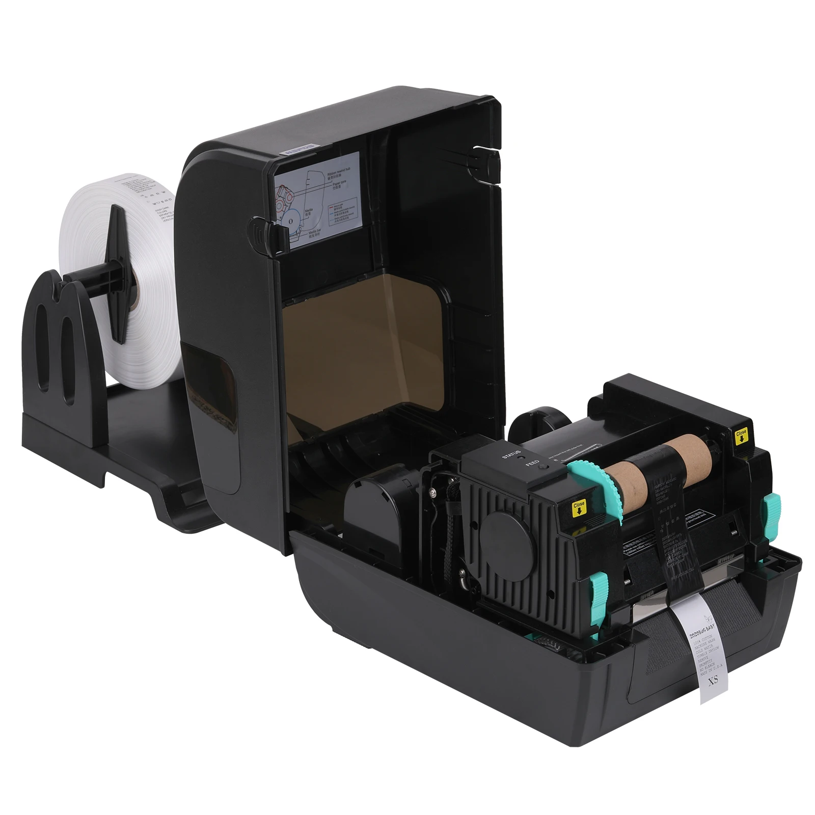 HSPOS 110mm Ribbon Address 4x6 Shipping Label Thermal Transfer Washing Care Mini Sticker Printer Machine for Clothing Store