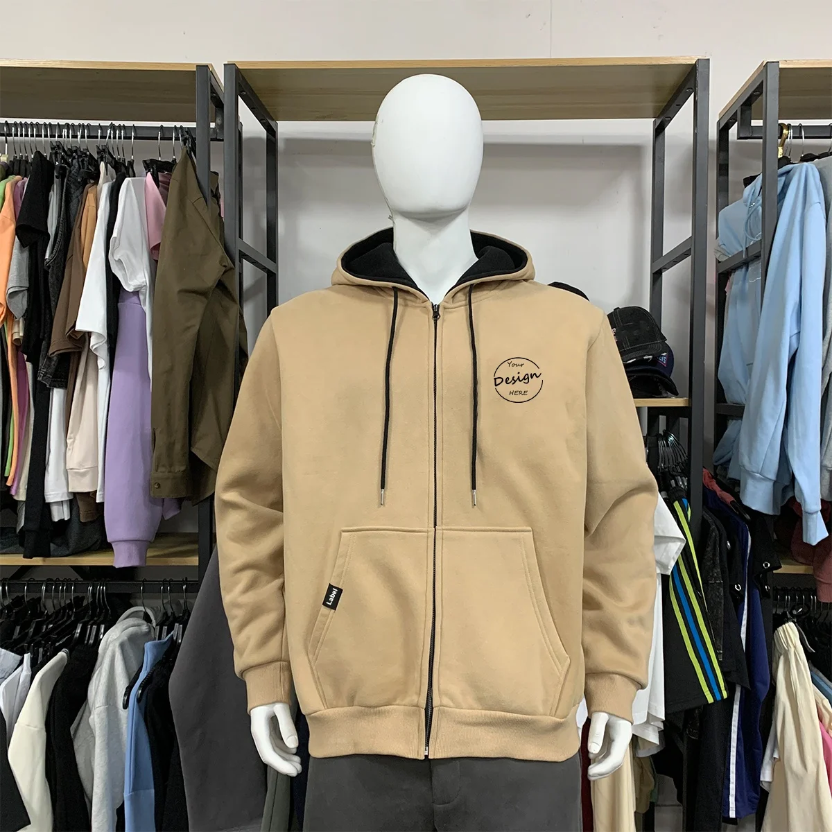 JL611E Wholesale Men’s Casual Hoodie Coat Simple Zipper Design Sportswear Jacket Breathable Hooded Top